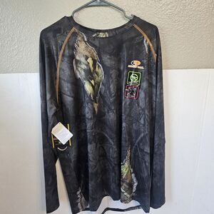 NWT Mossy Oak Long Sleeve Mens Camo Shirt Sz Large Insect Repellent Hunting V440